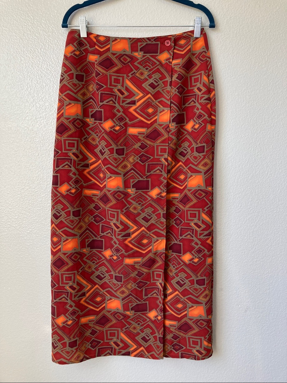 Vintage 80s 90s Gloria Vanderbilt wrap skirt geometric MCM print boho  sz S